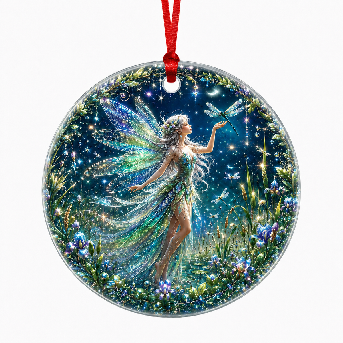 Fairy Glass Ornament Dragonfly Fairy