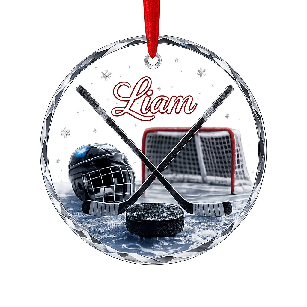 Sports Glass Ornament Ice Hockey
