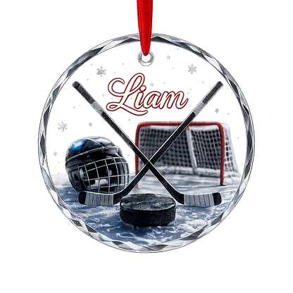 Sports Glass Ornament Ice Hockey