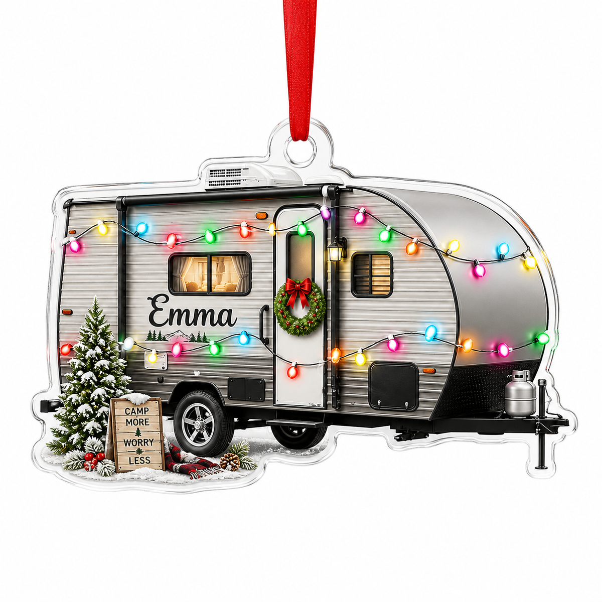Camping Personalize Acrylic Grey Mobile Home