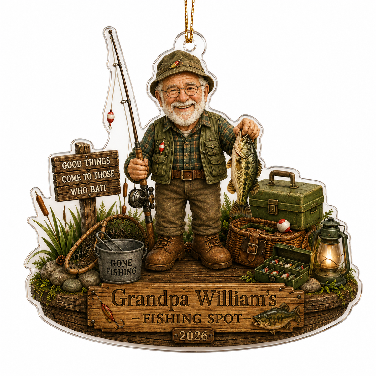 Personalized Fishing Photo Harold Acrylic