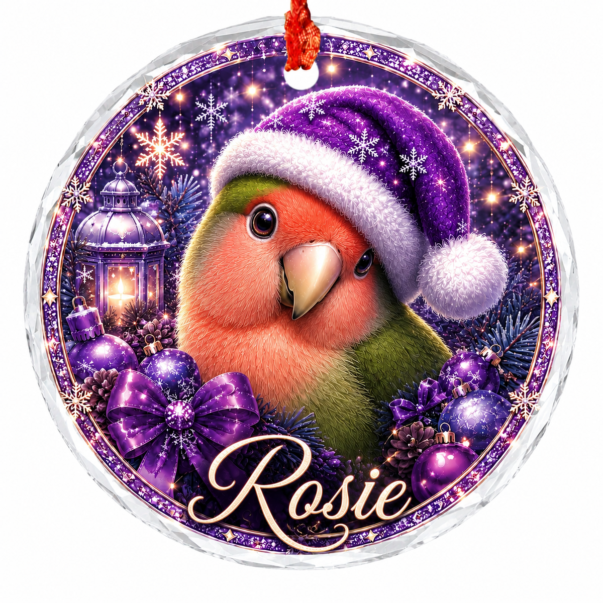 Purple Bird At Christmas Lovebird