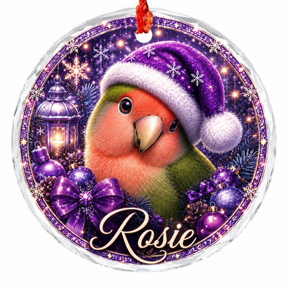 Purple Bird At Christmas Lovebird