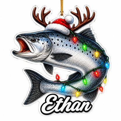 Fishing Christmas Lights Salmon Acrylic