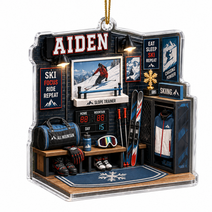 Sport Room Custome Name Acrylic Skiing