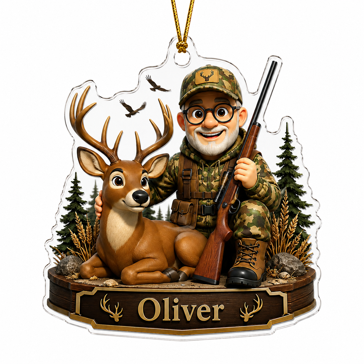 Personalized Hunting Woodland Deer Legacy Acrylic