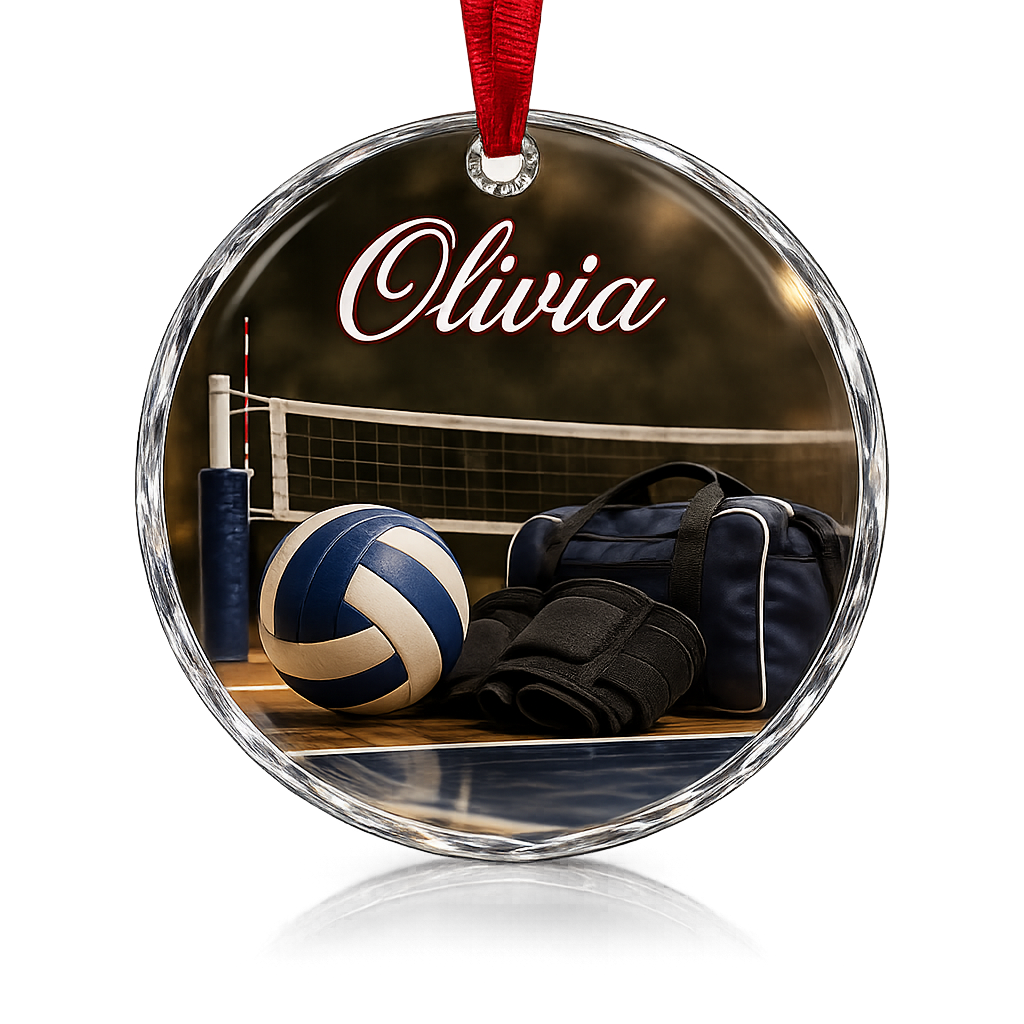 Sports Glass Ornament Volleyball