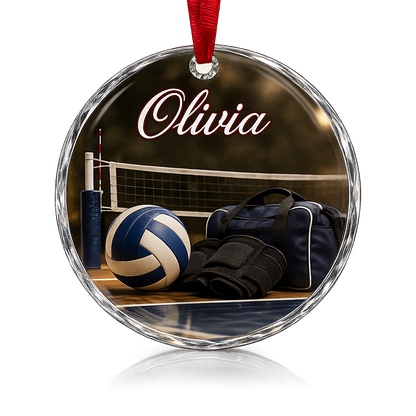 Sports Glass Ornament Volleyball