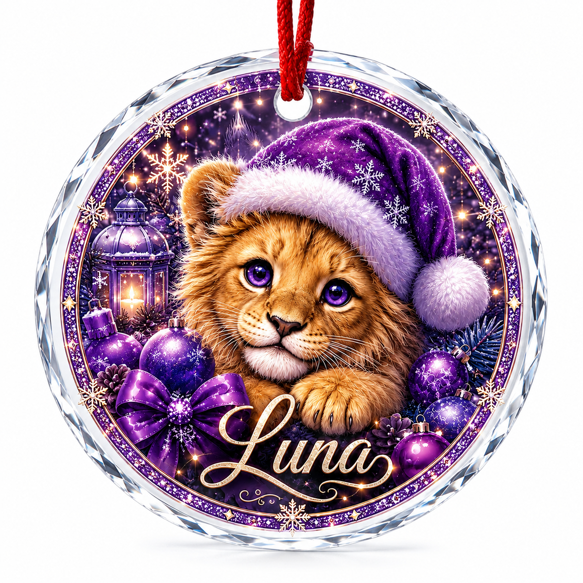 Purple Animal At Christmas Lion