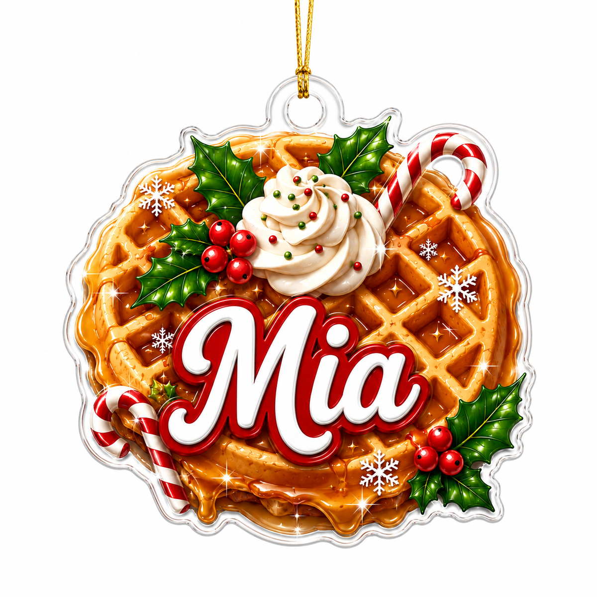 Custom Name Food Acrylic - Waffle