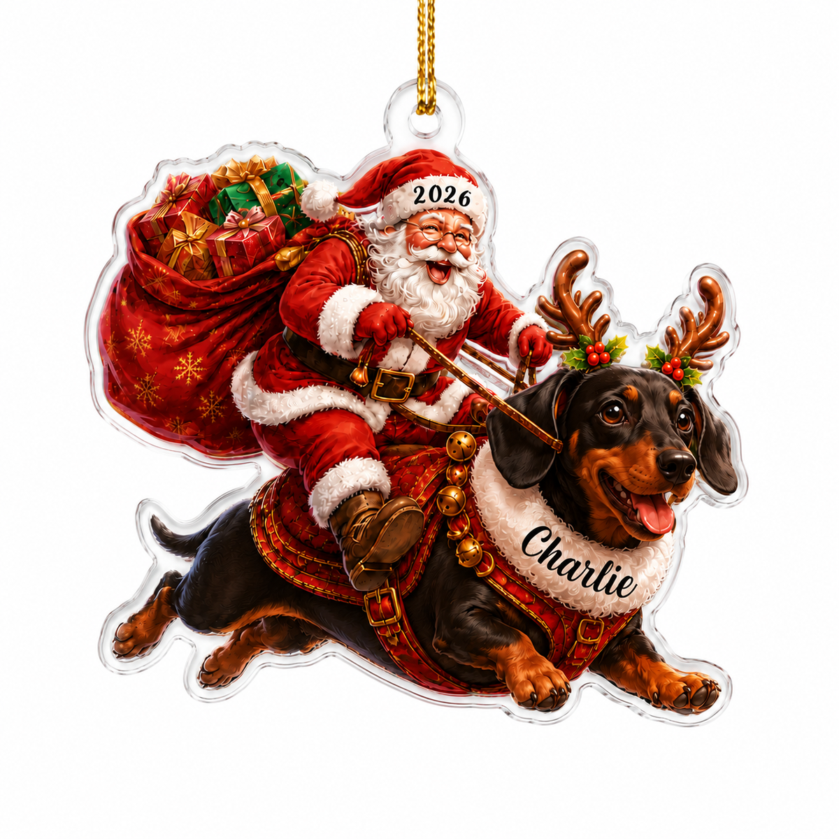 Santa Claus and Dog Dachshund