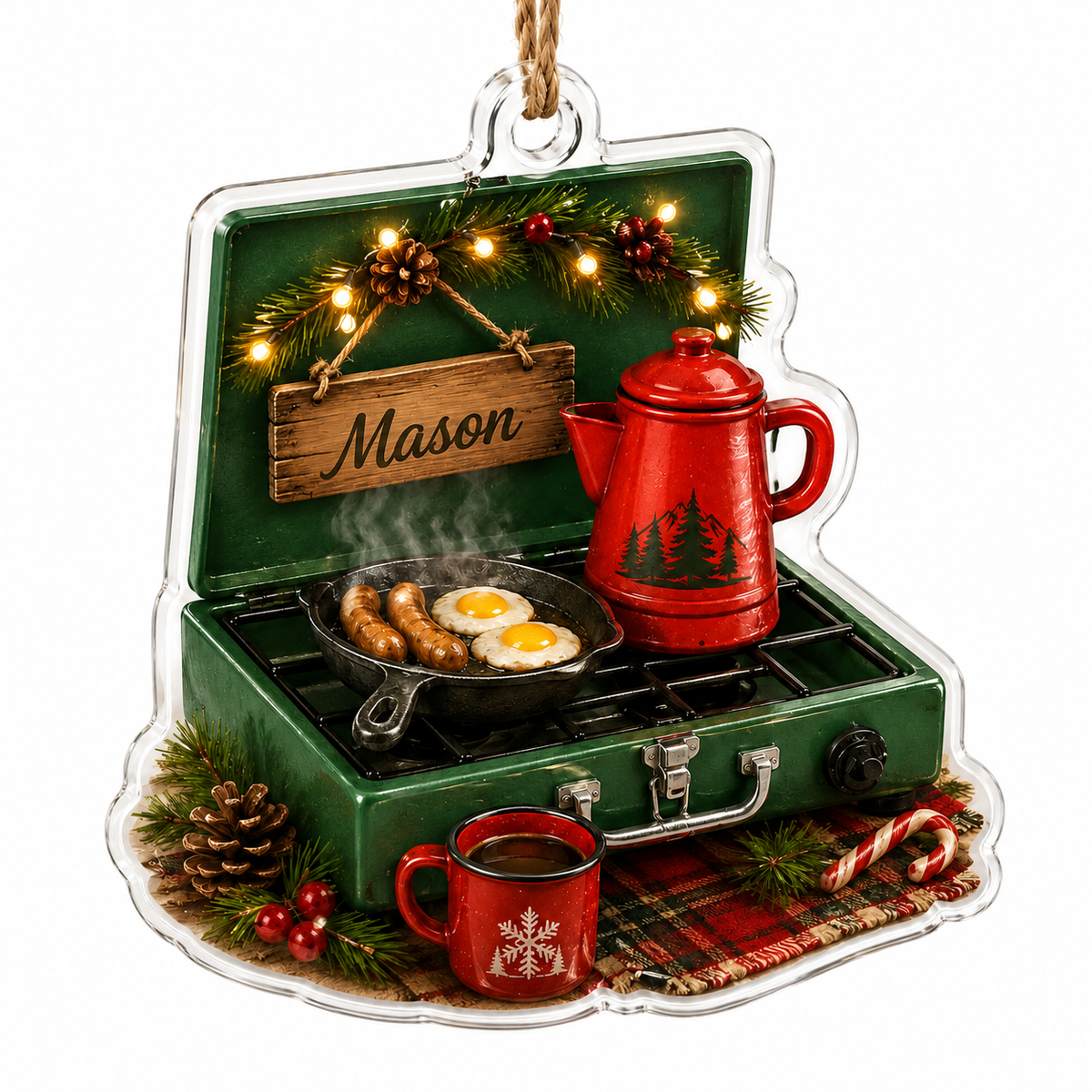 Camping Personalize Acrylic Christmas Breakfast