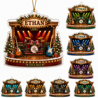 Guitar Custom Name Acrylic - Christmas Guitar Stage