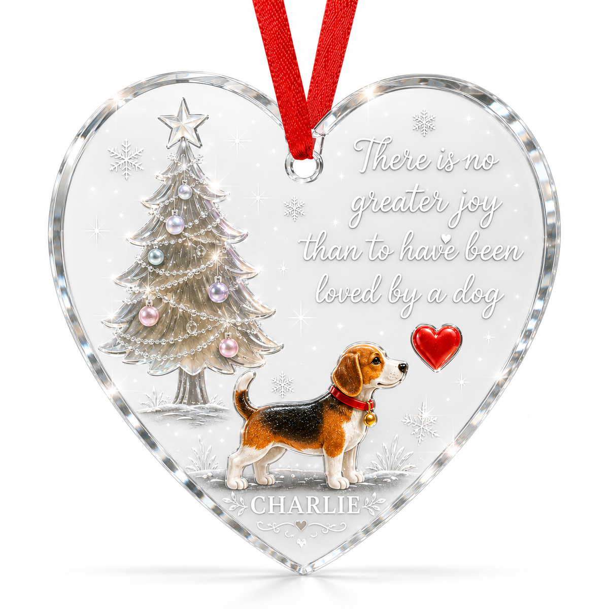 Christmas Glass Dog Beagle