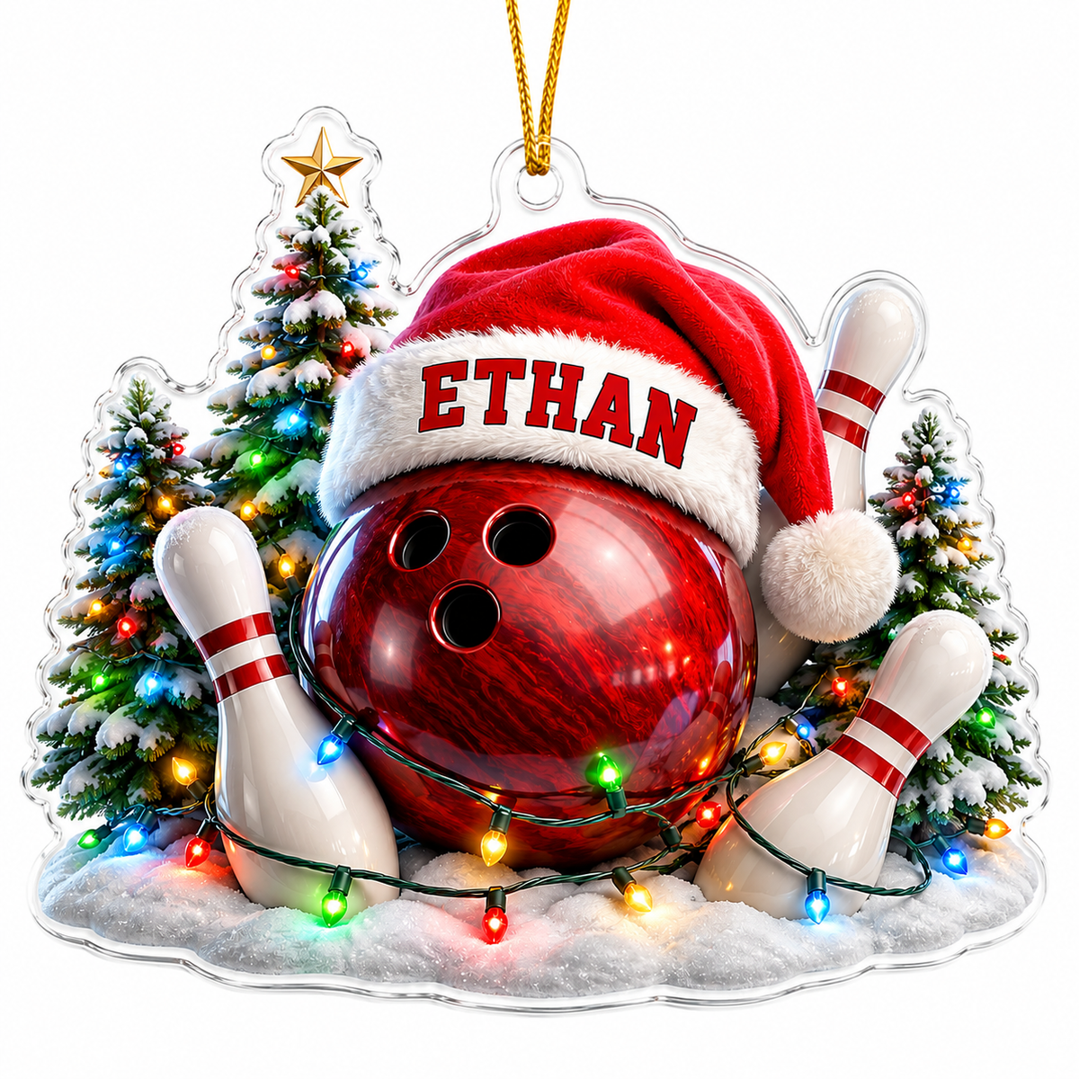 Custom Sports Christmas Acrylic - Bowling