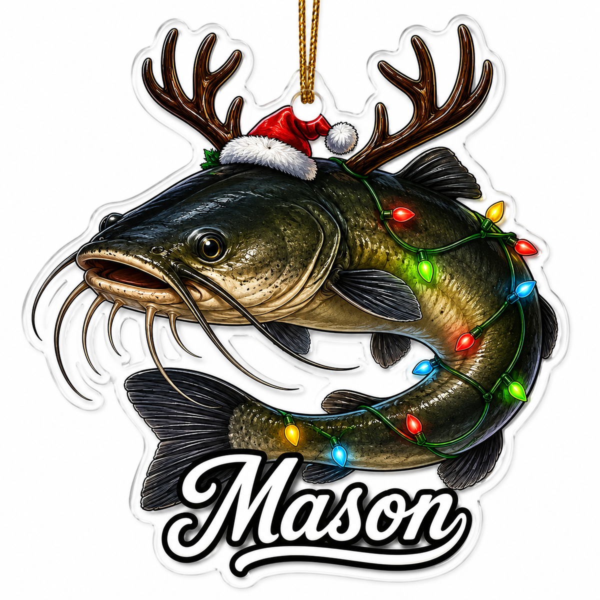 Fishing Christmas Lights Catfish Acrylic