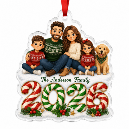 Family Memory Candy Cane