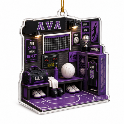 Sport Room Custome Name Acrylic Volleyball