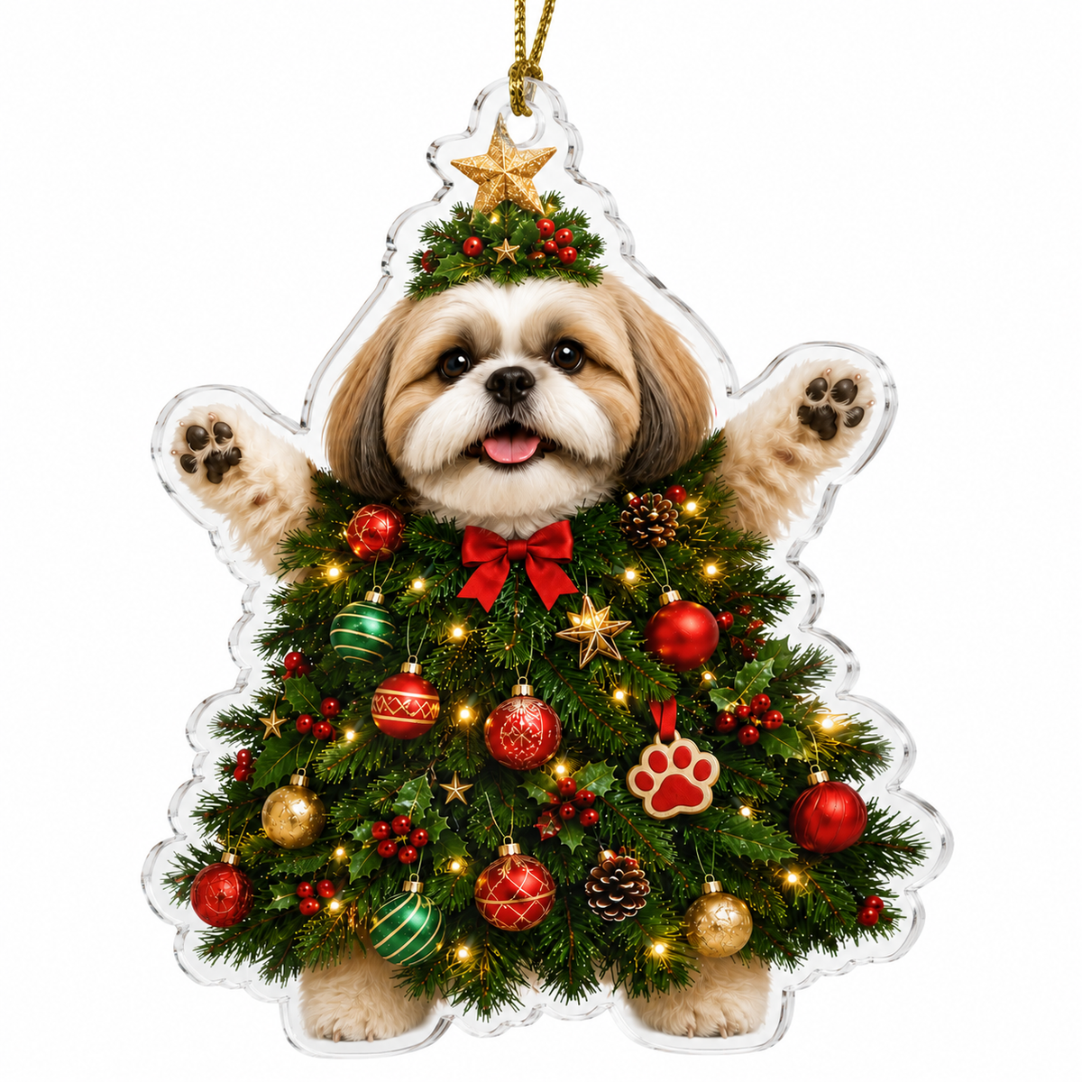 Dog Santa Tree Shih Tzu