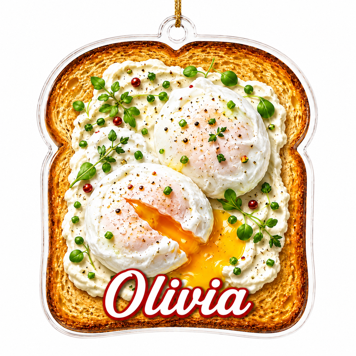 Breakfast Custom Name Poached Eggs on Toast Acrylic