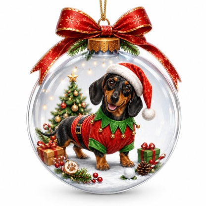 Dog Santa Bauble Ball Dachshund
