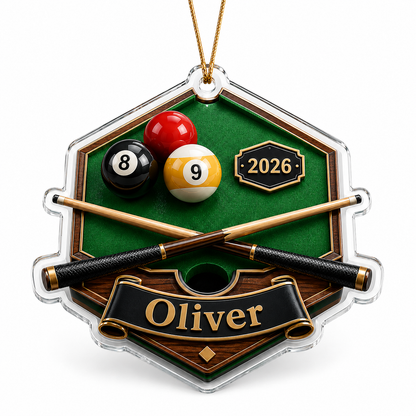 Custom Name Billiards Table Crest Acrylic
