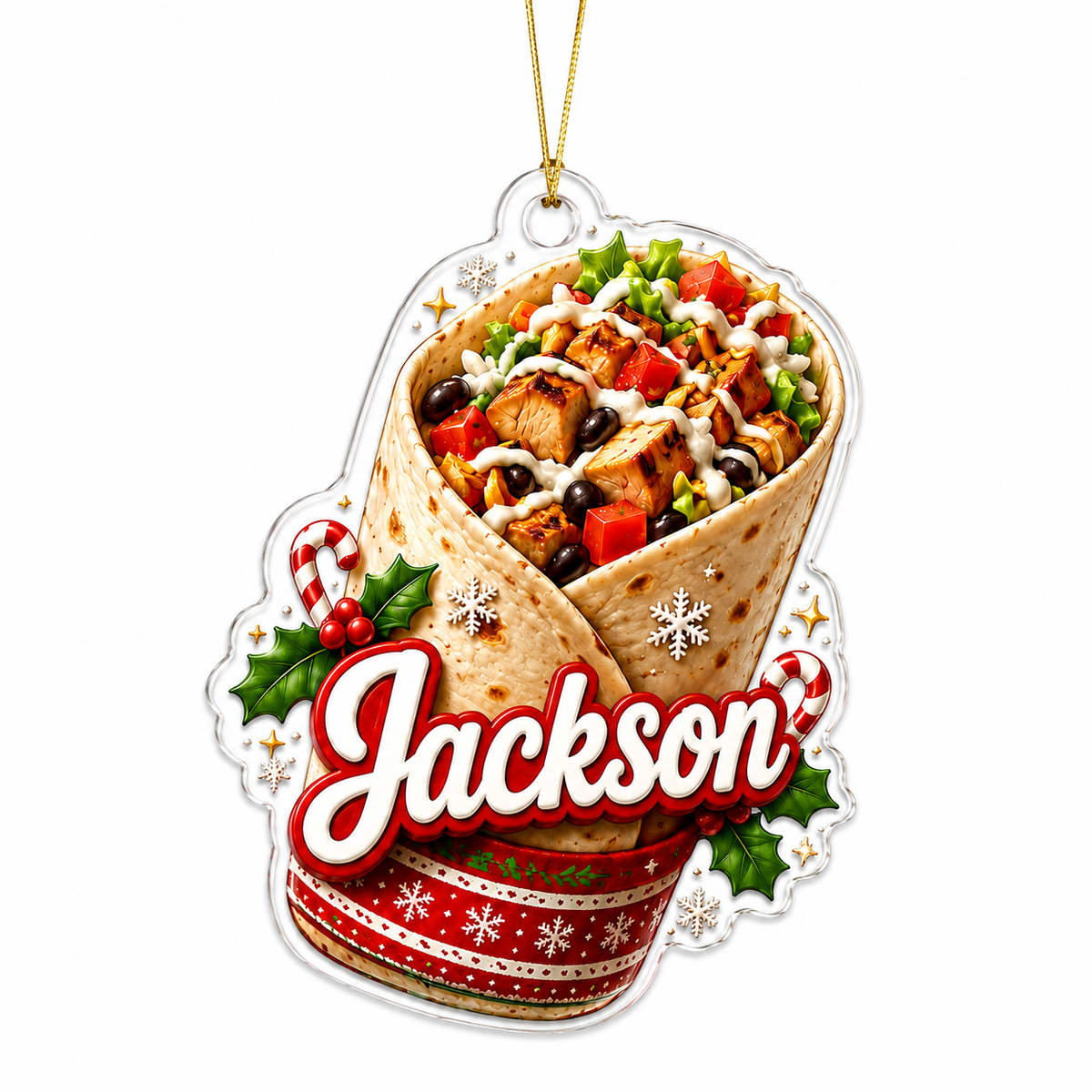 Custom Name Food Acrylic - Burrito