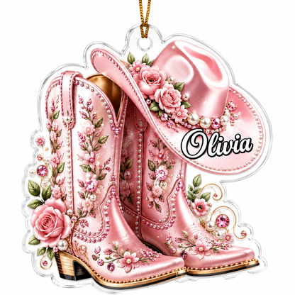 Personalized Boost Floral Cowgirl Acrylic