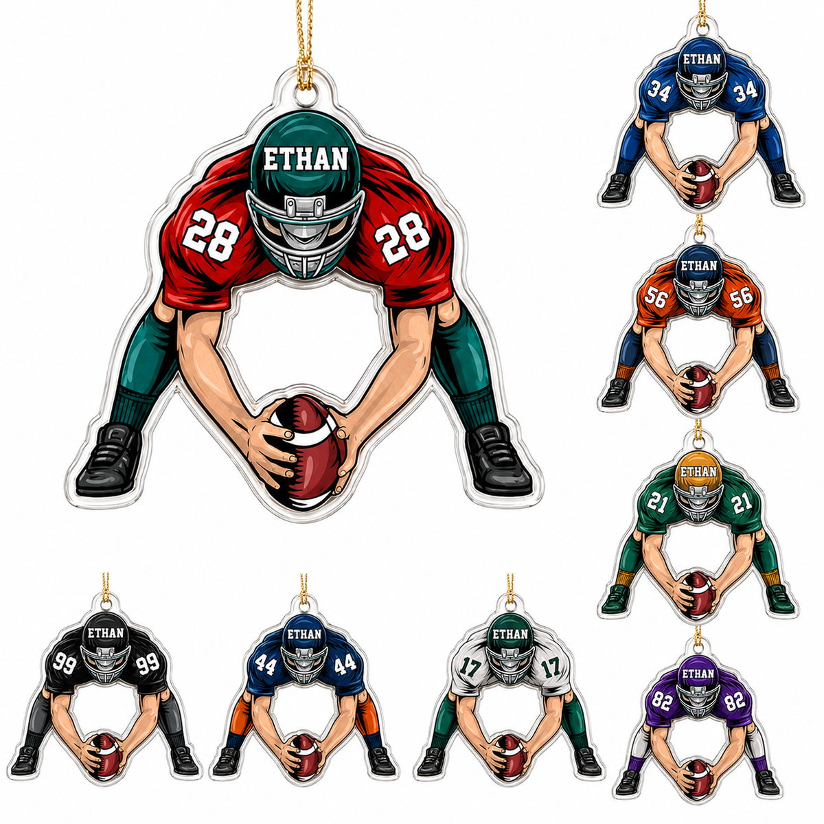 American Football Custome Name Acrylic Style 12
