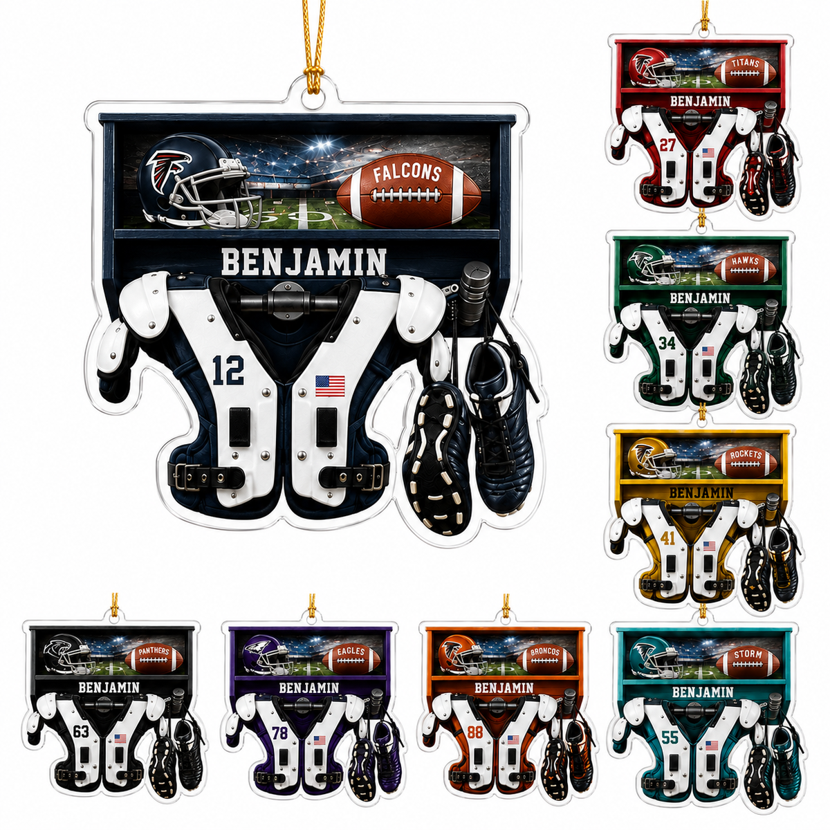 American Football Custome Name Acrylic Style 16