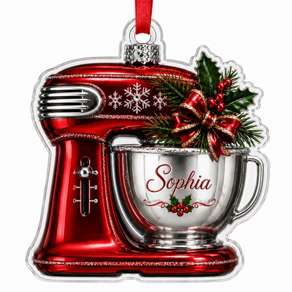 Personalized Kitchen Utensils Acrylic Red Dough Mixer
