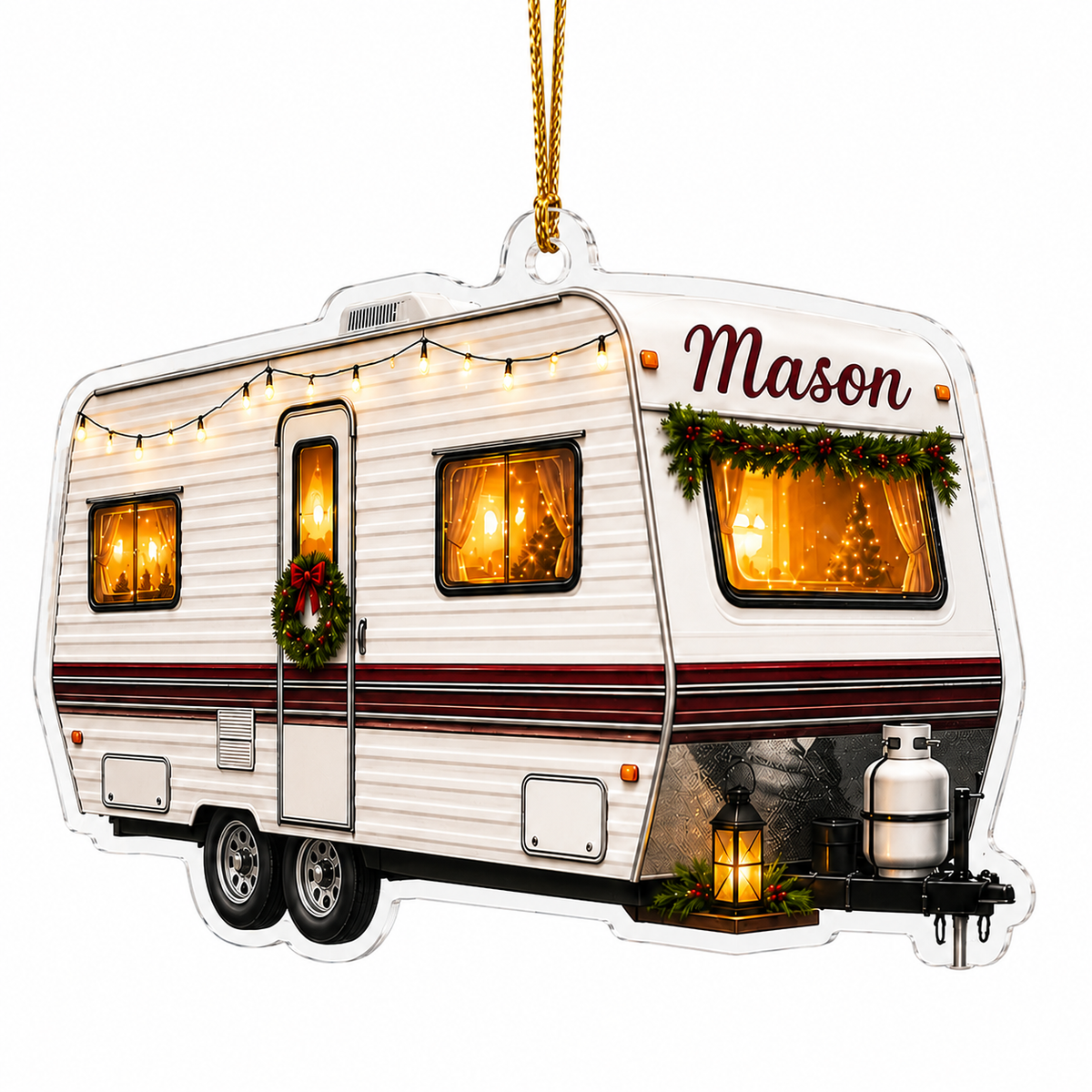 Camping Personalize Acrylic Christmas Mobile Vehicle