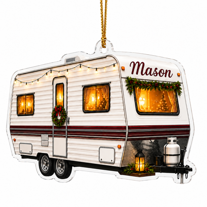 Camping Personalize Acrylic Christmas Mobile Vehicle