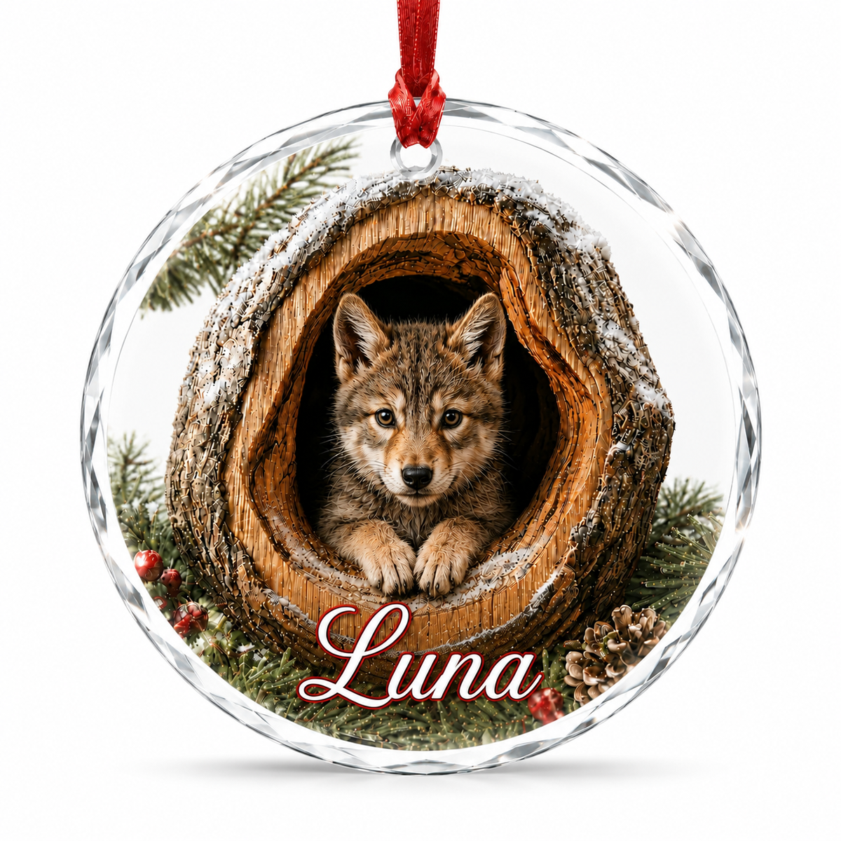 Glass ornament Animal Wolf