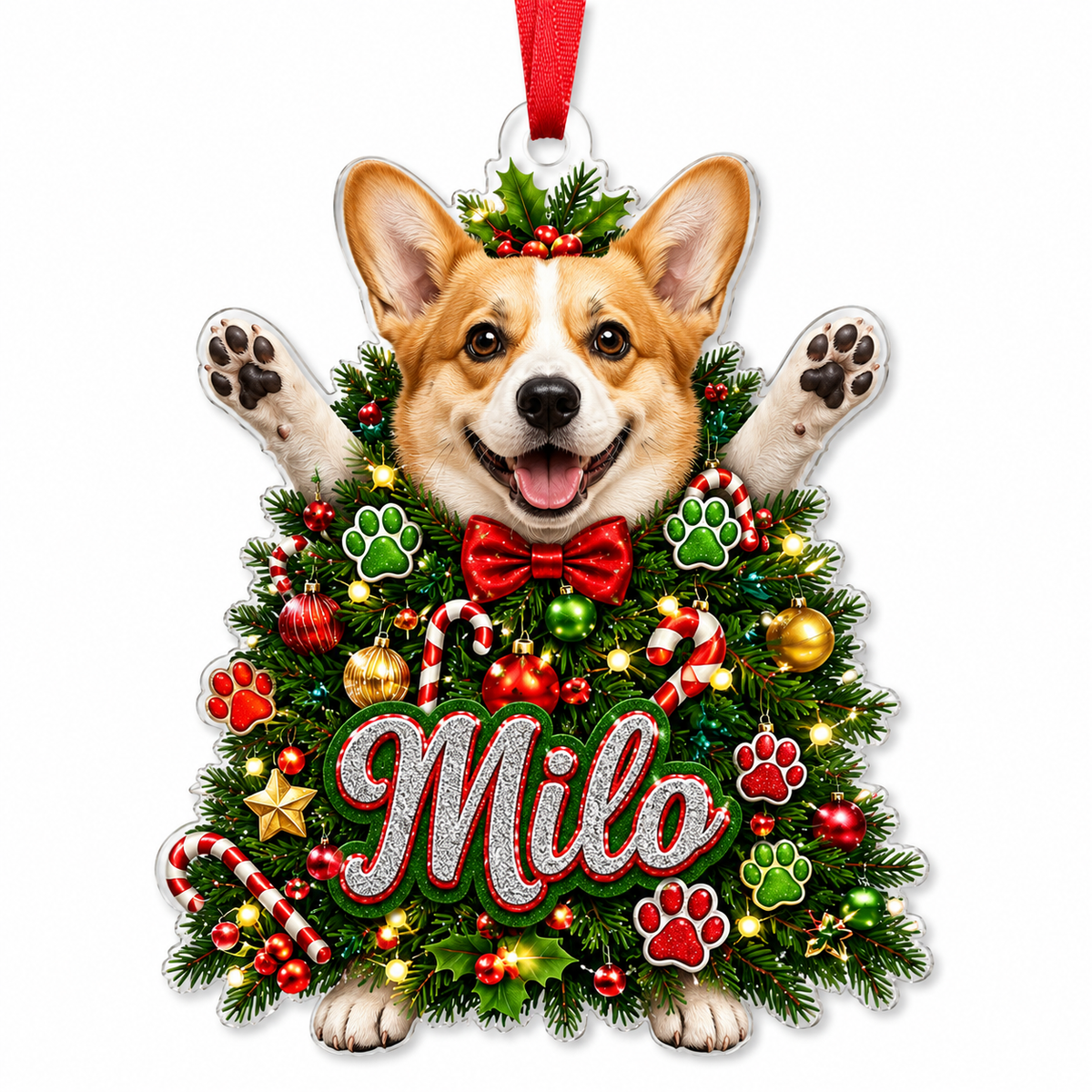 Custom Photo Dog Christmas Style 2