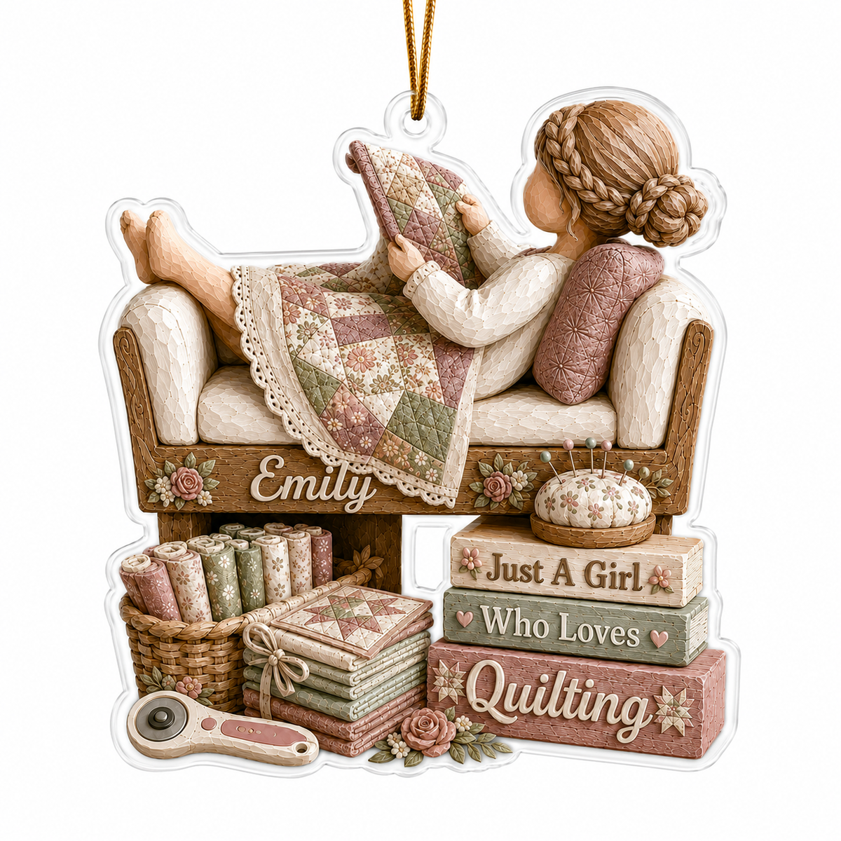 Personalized Just A Girl Hobby Quilting