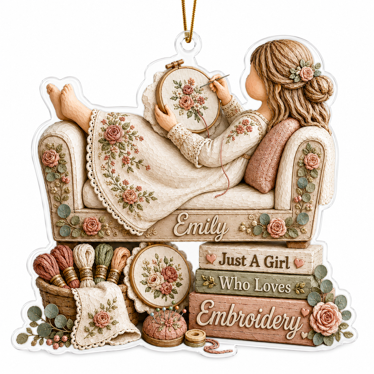 Personalized Just A Girl Hobby Embroidery