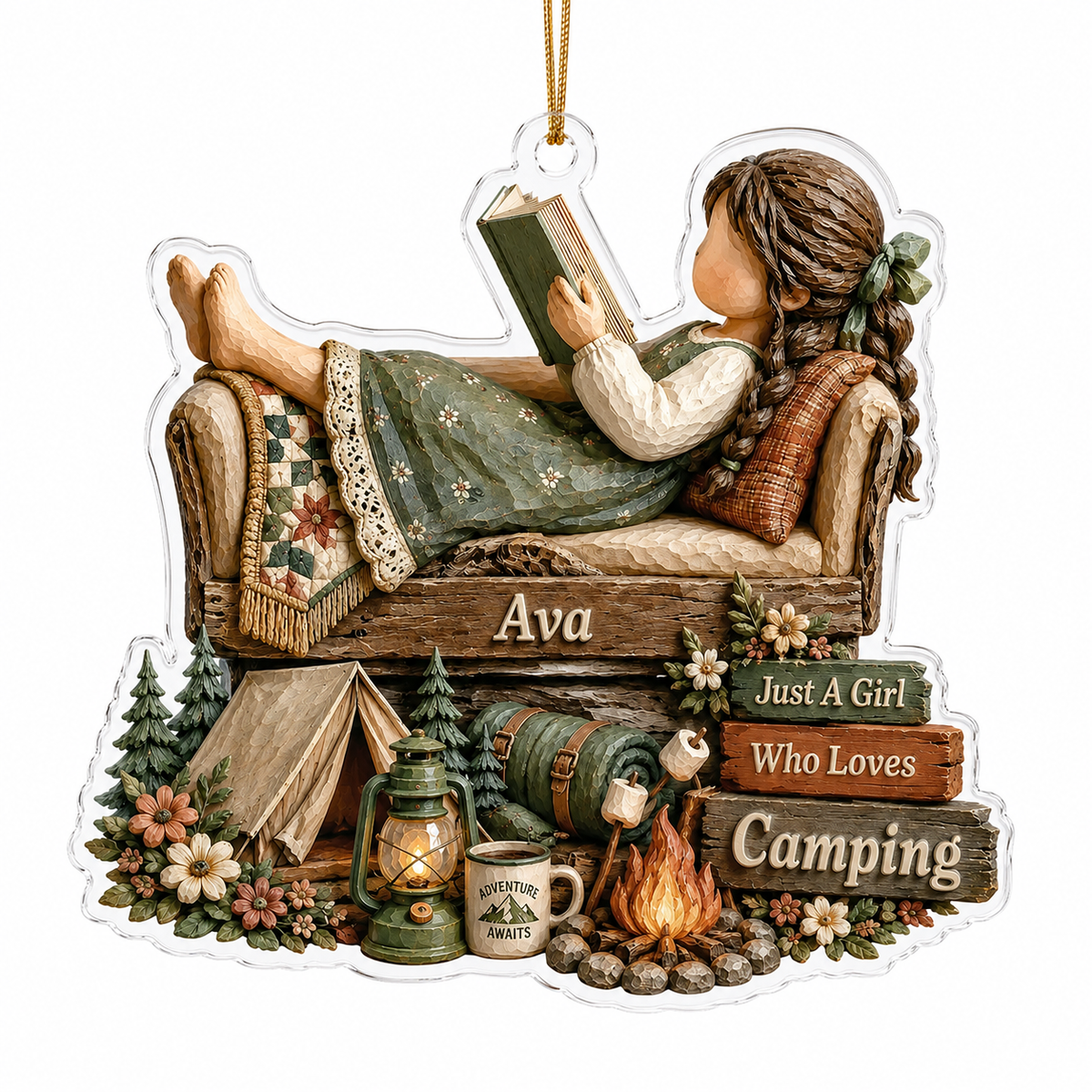 Personalized Just A Girl Hobby Camping
