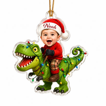 Custom Photo Christmas Dinosaur Baby