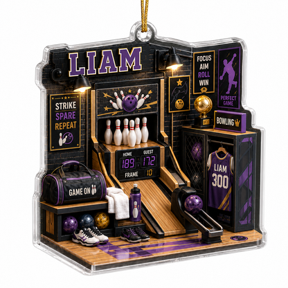 Sport Room Custome Name Acrylic Bowling