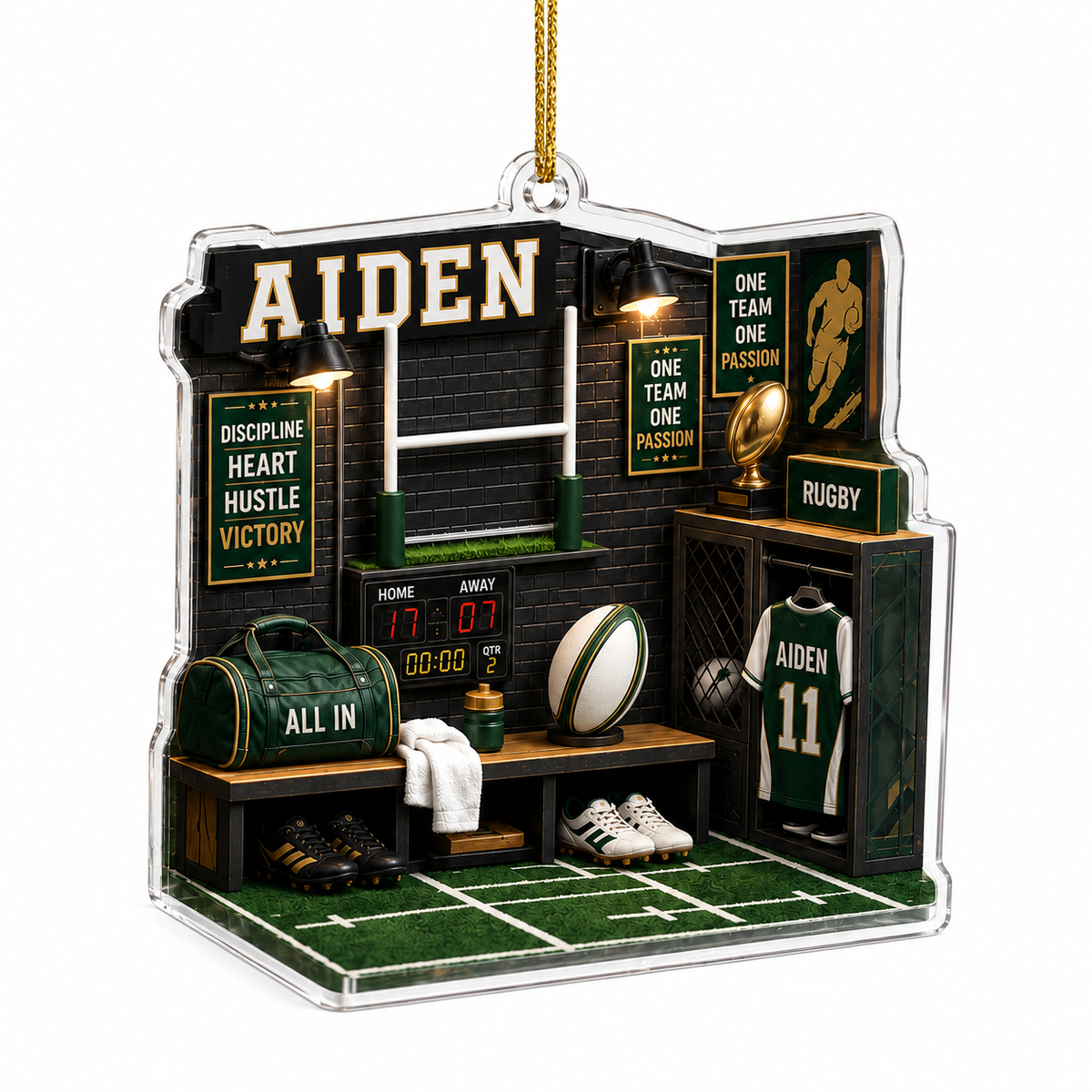 Sport Room Custome Name Acrylic Rugby Ball