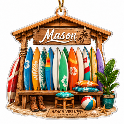 Surfing Personalize Acrylic Beach Vibe Surf