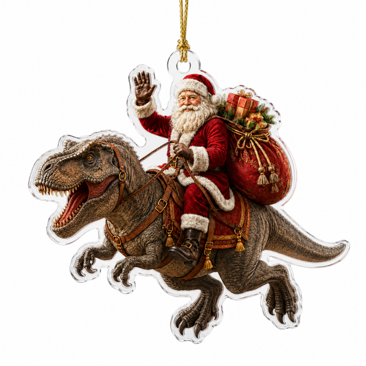Dinosour With Santa Tyrannosaurus rex
