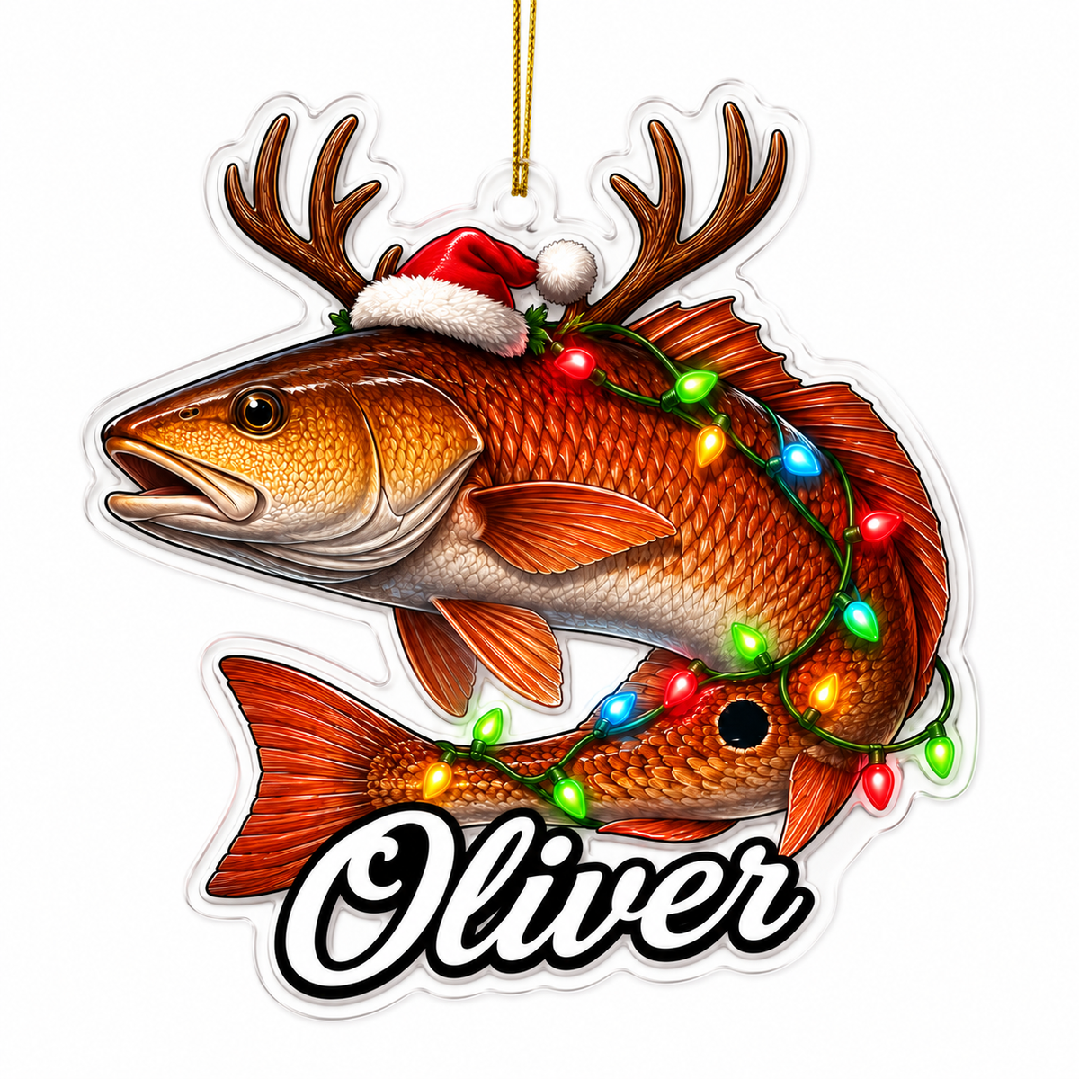 Fishing Christmas Redfish Acrylic