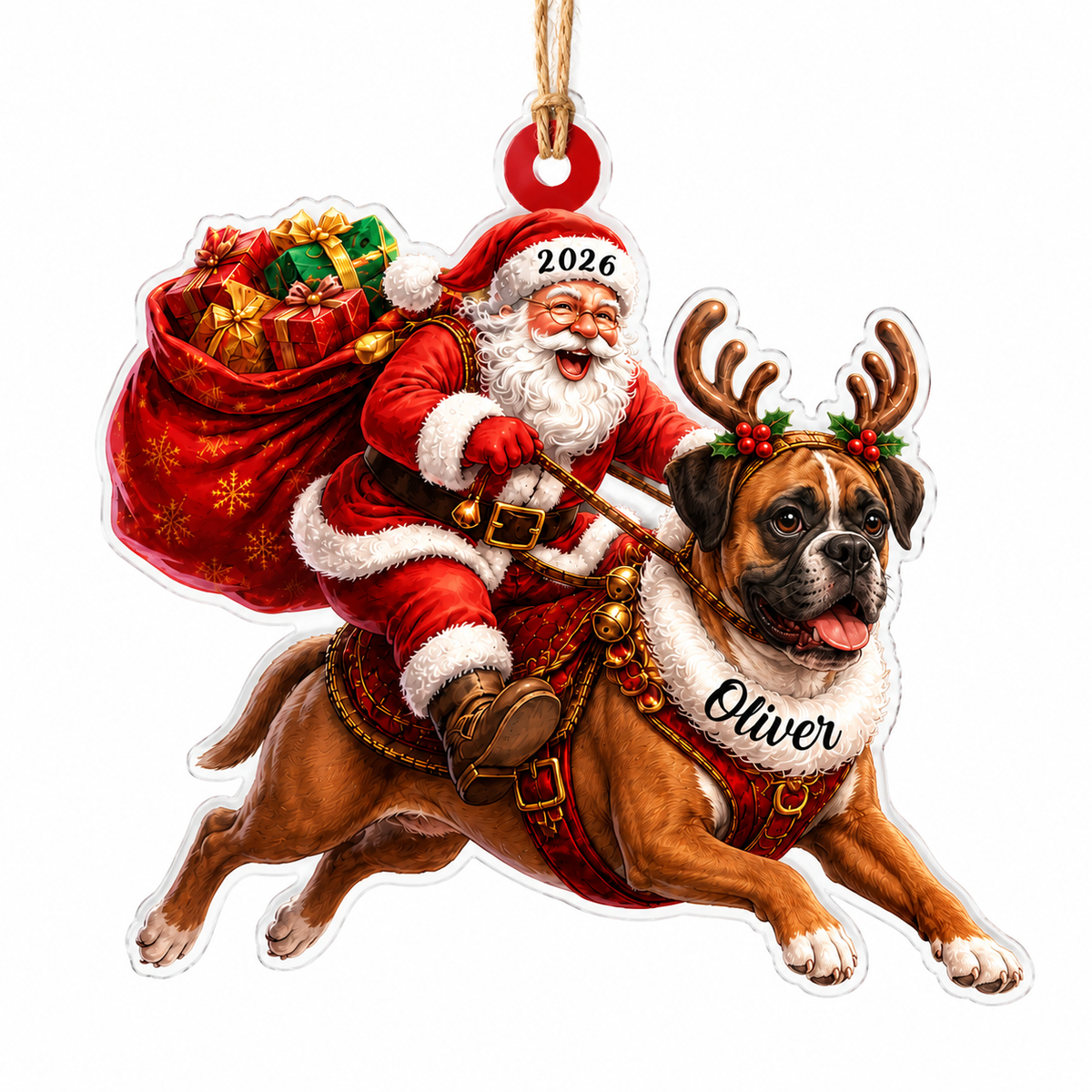 Santa Claus and Dog Boxer