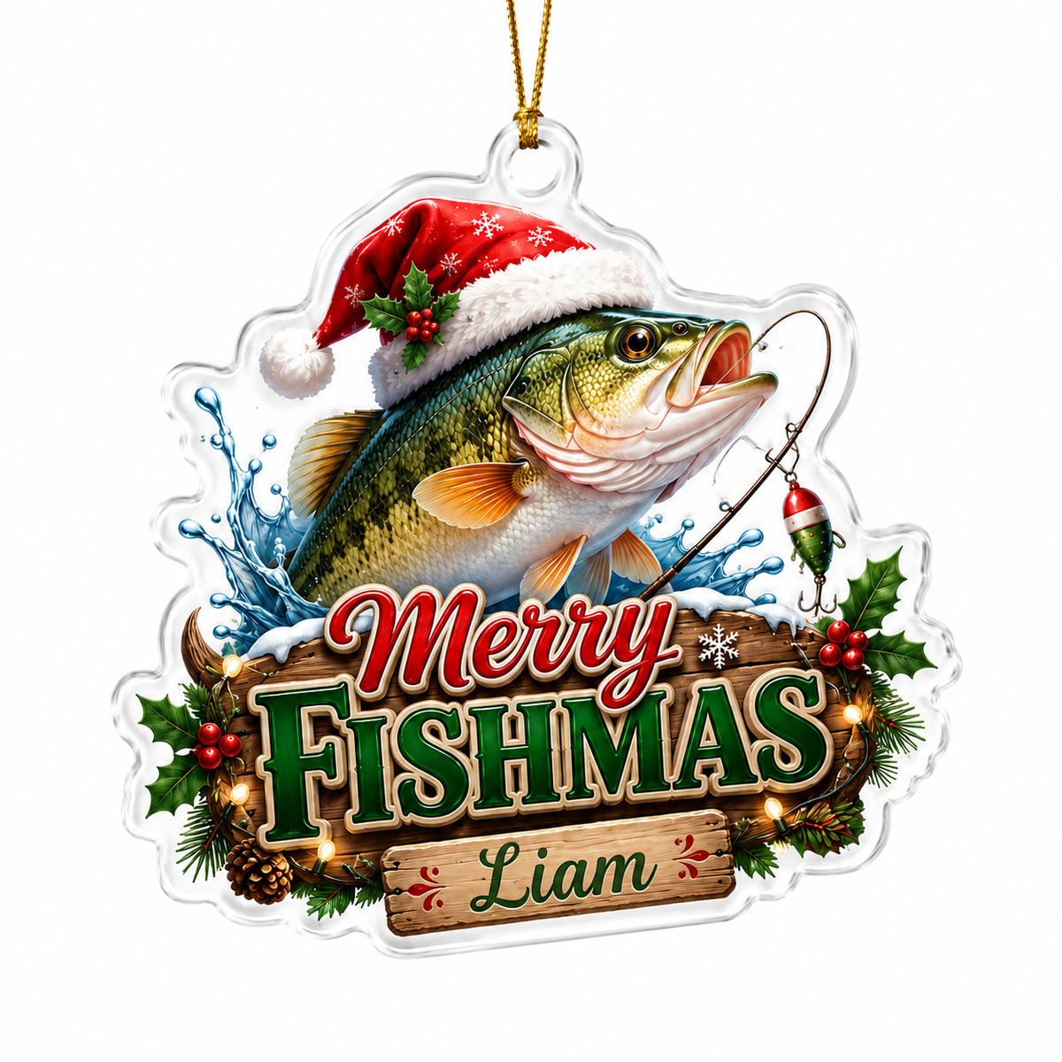 Personalized Fishing Fishmas Acrylic