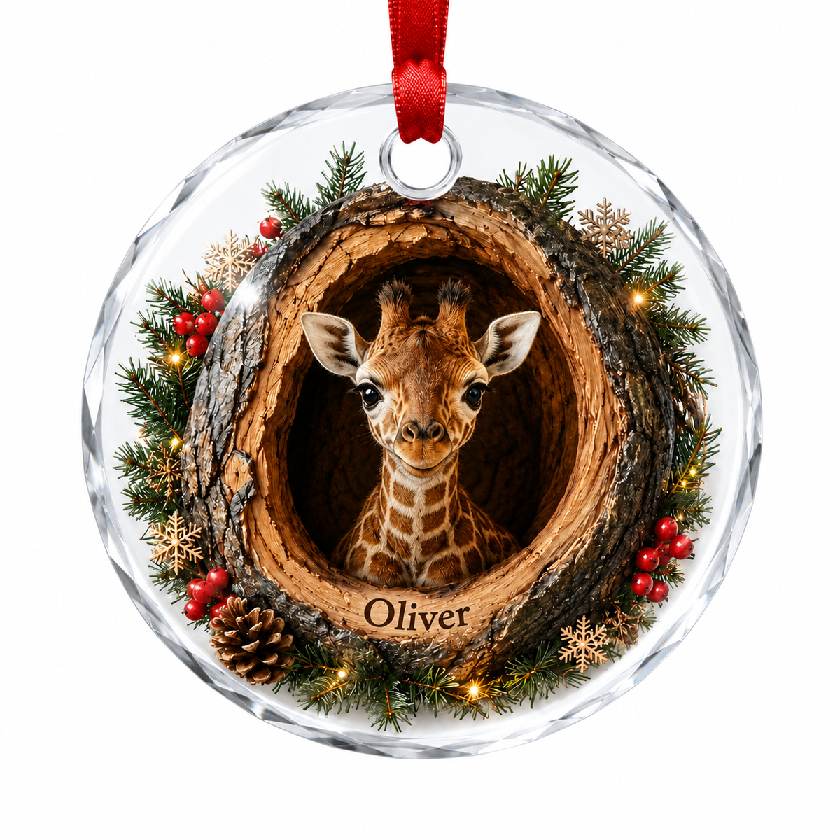 Animal Glass Ornament Tree Hollow Giraffe
