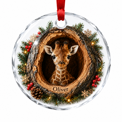 Animal Glass Ornament Tree Hollow Giraffe