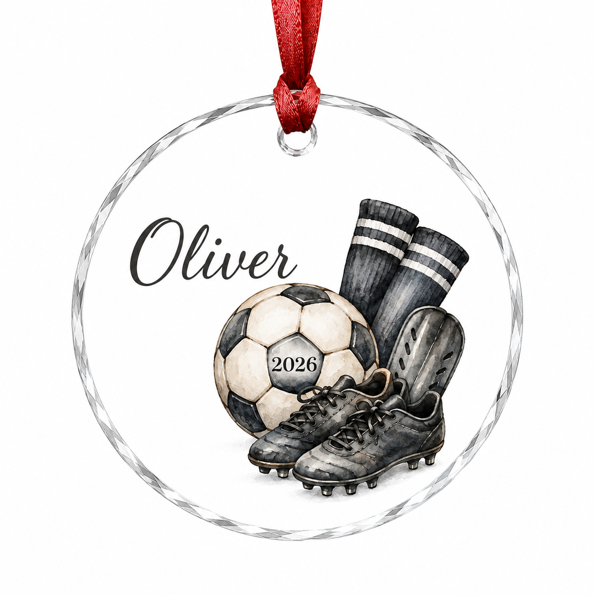 Sport Glass Ornament Soccer Gear