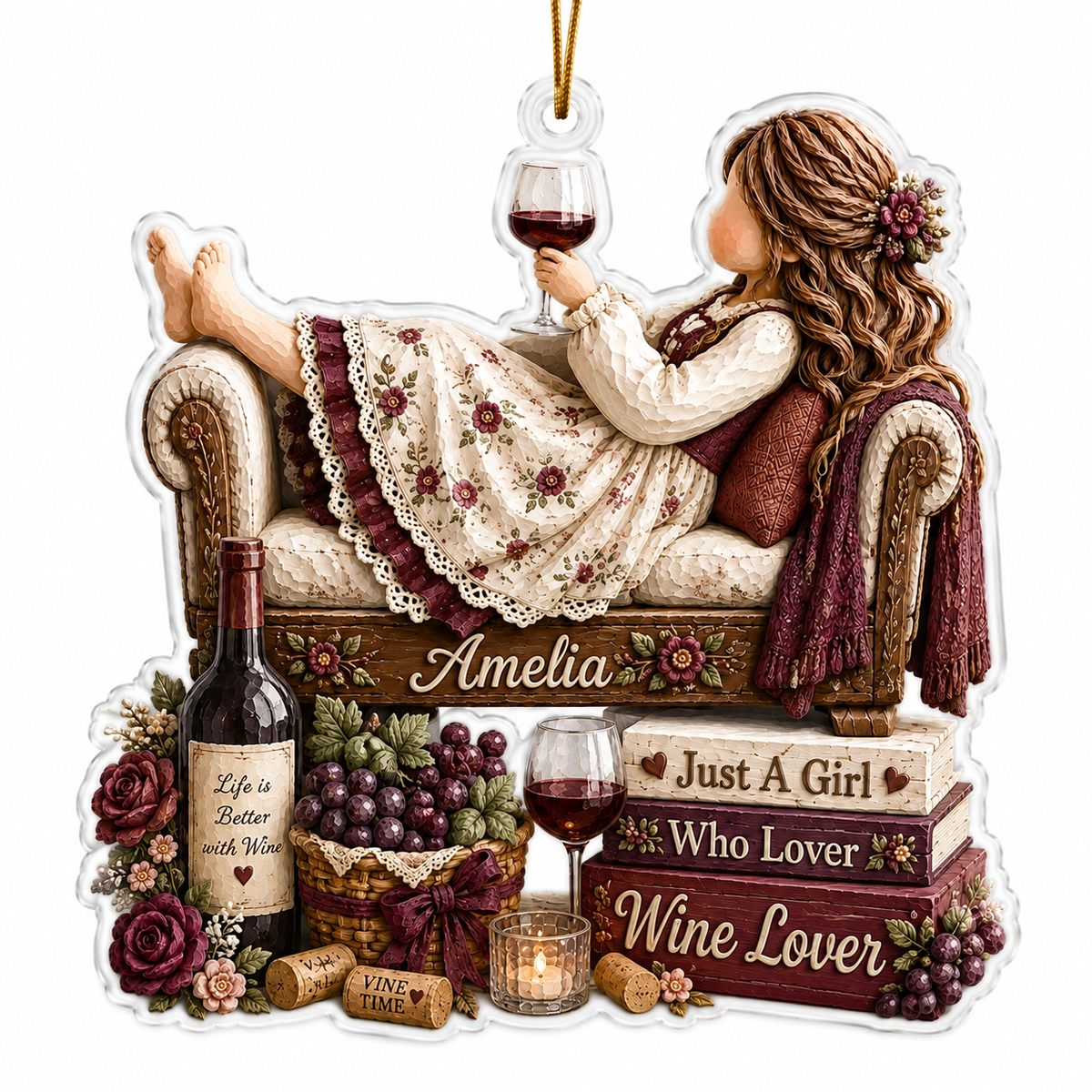 Personalized Just A Girl Hobby Wine Lover